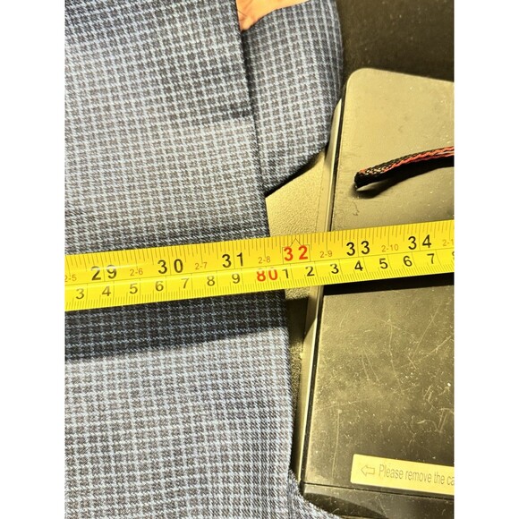 Tom James Executive Collection Men’s Blazer Blue Check 2-Button 40R Hand - Picture 9 of 9